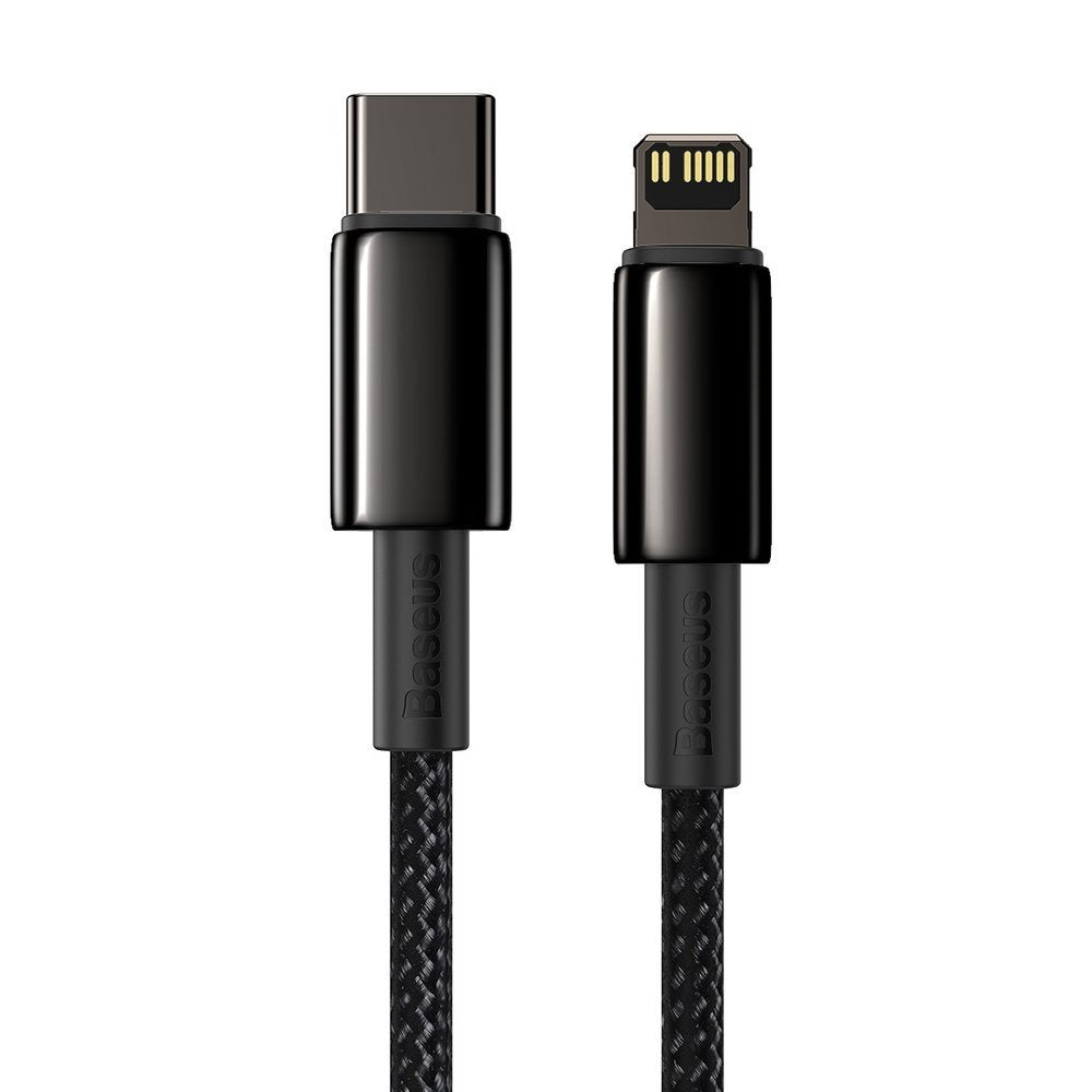 USB-C - Lightning-tietojen ja latauskaapeli Baseus Tungsten Gold, 20W, 2m, Musta CATLWJ-A01