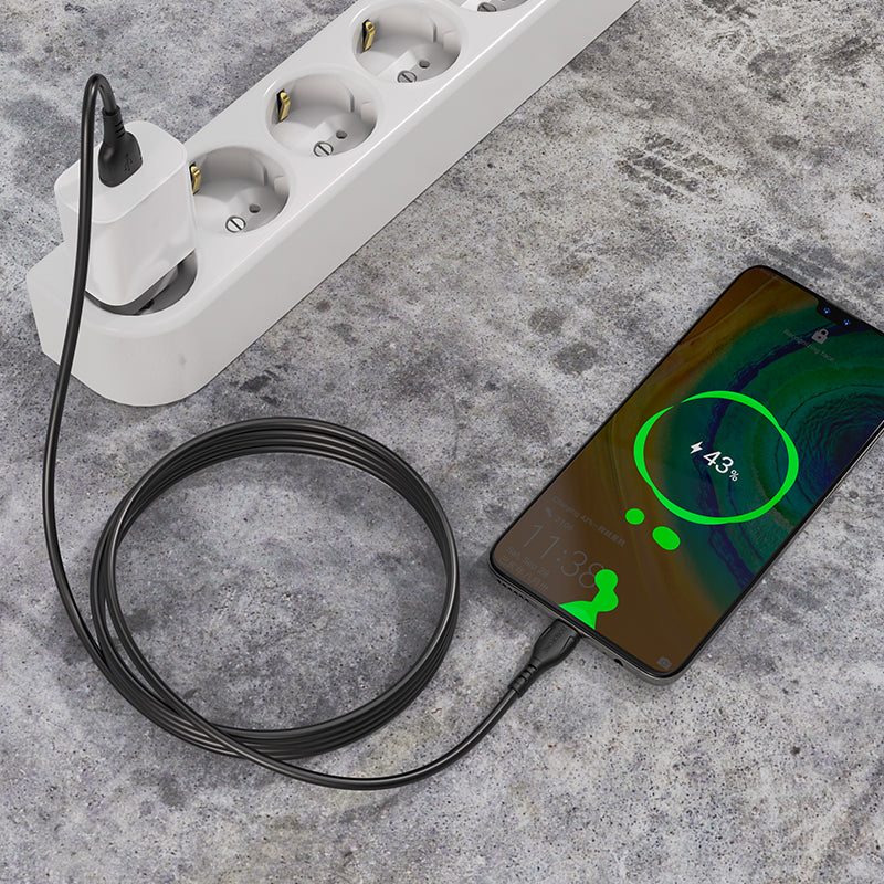 USB-A - USB-C Borofone BX51 Triumph data- ja latauskaapeli, 20W, 1m, Musta