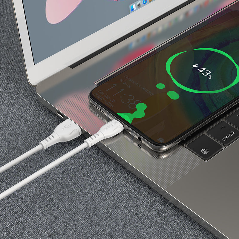 USB-A - USB-C Borofone BX51 Triumph, 20W, 1m, Valkoinen Data- ja Latauskaapeli