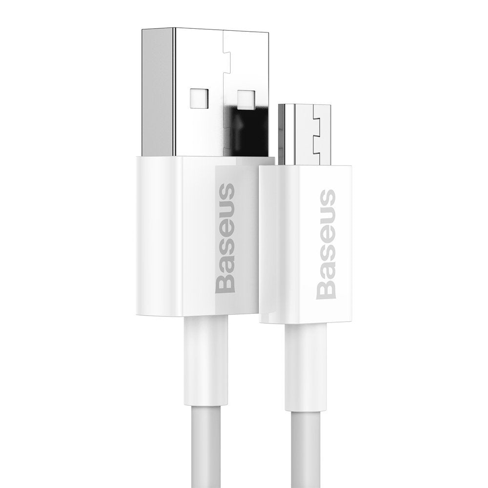 USB-A - microUSB Baseus Superior Series -tietojen siirto- ja latauskaapeli, 18W, 1m, valkoinen CAMYS-02