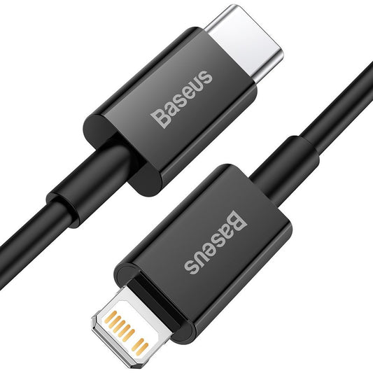 Tieto- ja latauskaapeli USB-C - Lightning Baseus Superior Series, 20W, 1m, musta CATLYS-A01