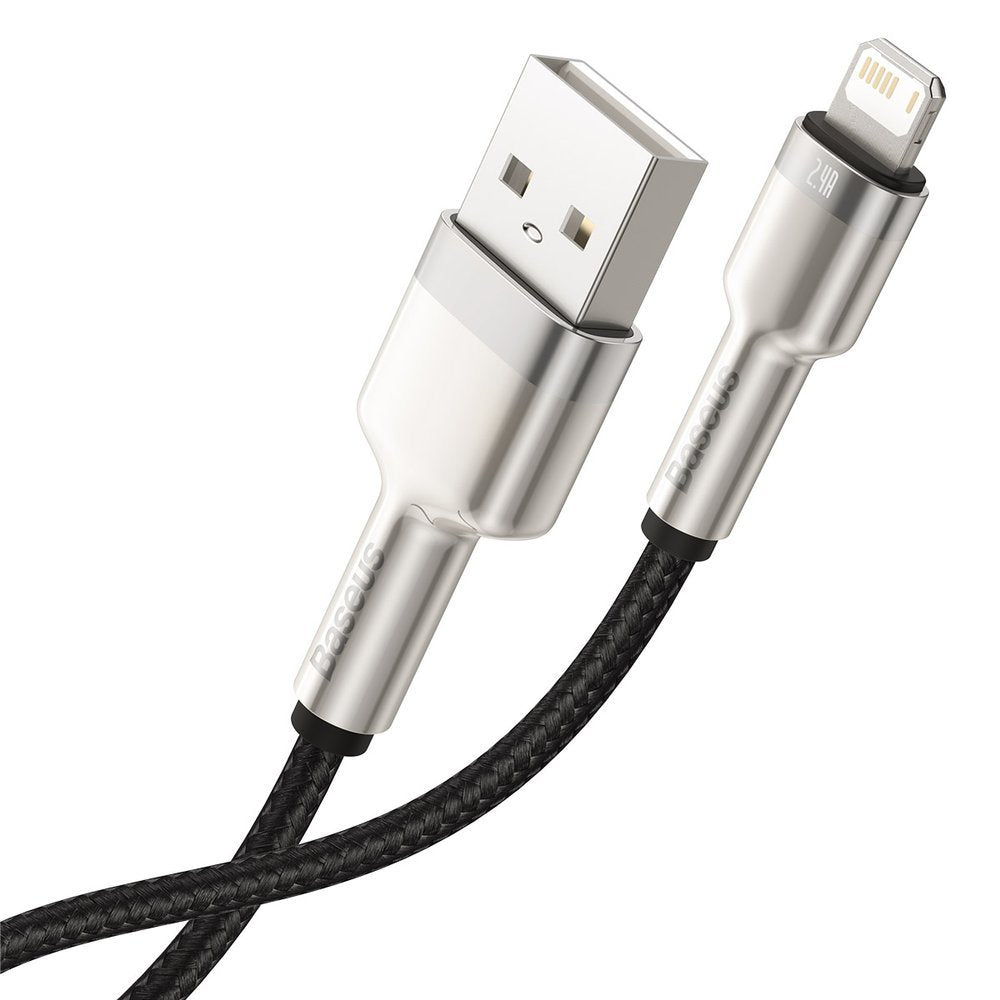 USB-A - Lightning Baseus Cafule Metal Series -data- ja latauskaapeli, 18W, 0,25m, Musta CALJK-01