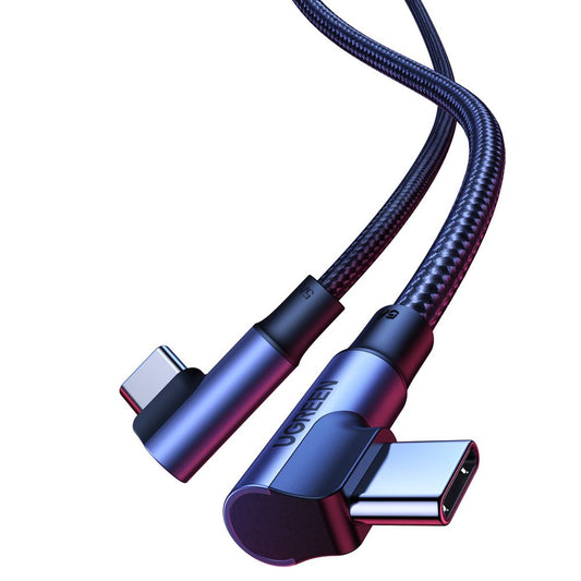 USB-C data- ja latauskaapeli - USB-C UGREEN US335 Kulmikas, 100W, 1m, musta