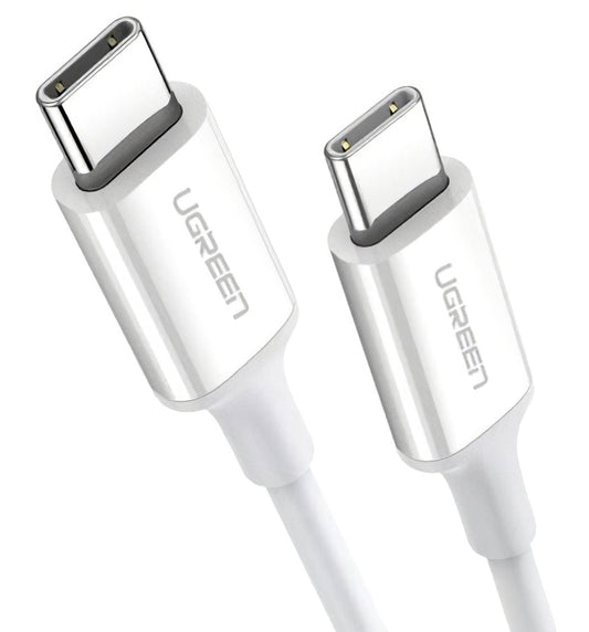 USB-C data- ja latauskaapeli - USB-C UGREEN US264, 60W, 1,5m, valkoinen
