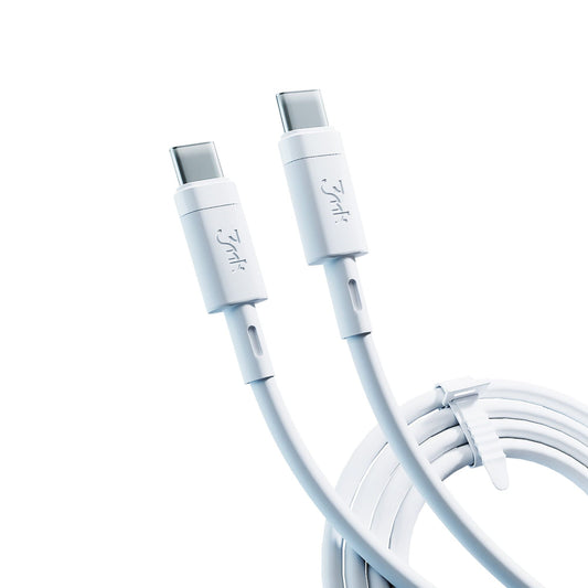 USB-C-tietojen ja latauksen kaapeli - USB-C 3MK Hyper Silicone, 60W, 1m, valkoinen