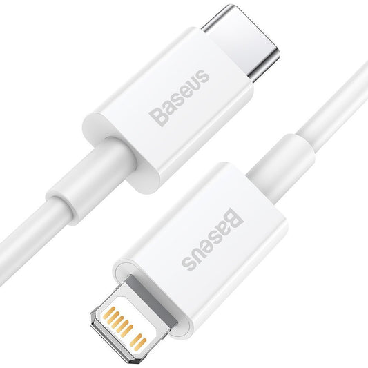 Tieto- ja latauskaapeli USB-C - Lightning Baseus Superior Series, 20W, 1m, valkoinen CATLYS-A02