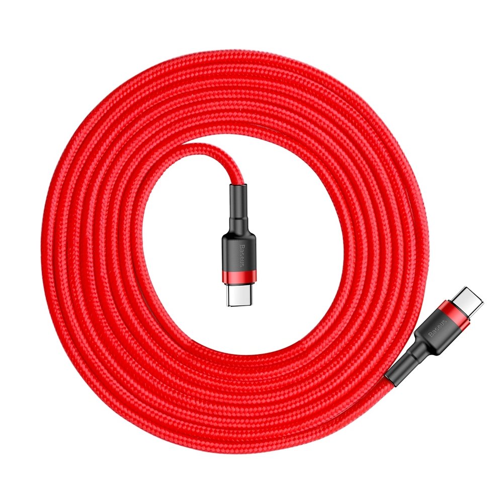USB-C data- ja latauskaapeli - USB-C Baseus Cafule, 60W, 2m, punainen CATKLF-H09