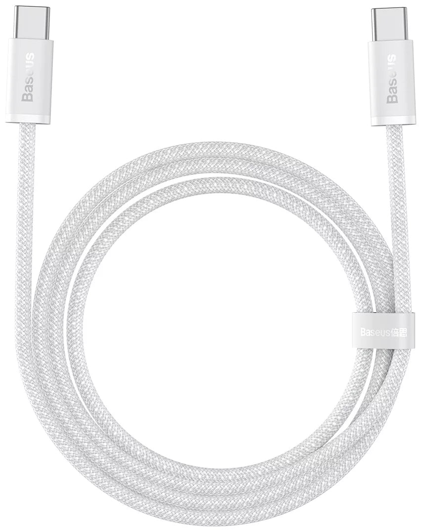 USB-C data- ja latauskaapeli - USB-C Baseus Dynamic Series, 100W, 1m, valkoinen CALD000202