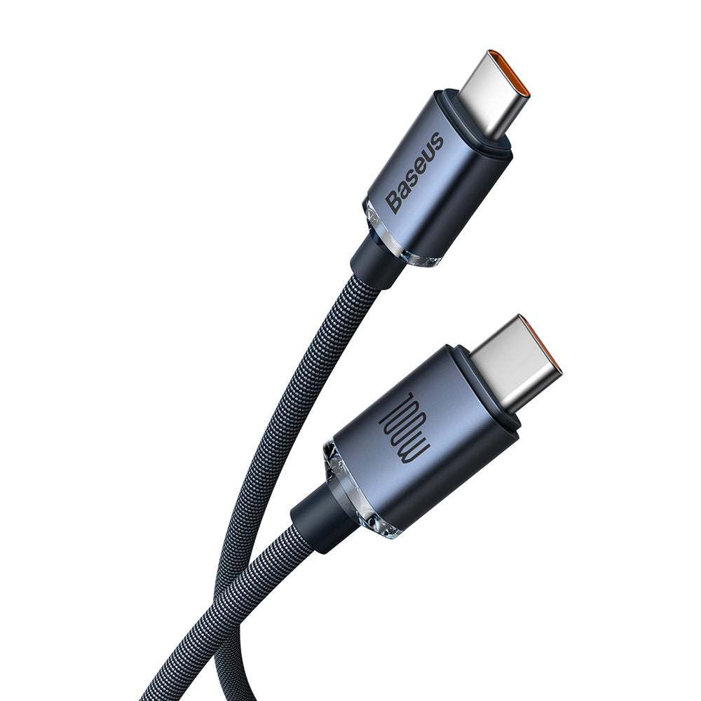 USB-C data- ja latauskaapeli - USB-C Baseus Crystal Shine Series, 100W, 2m, musta CAJY000701