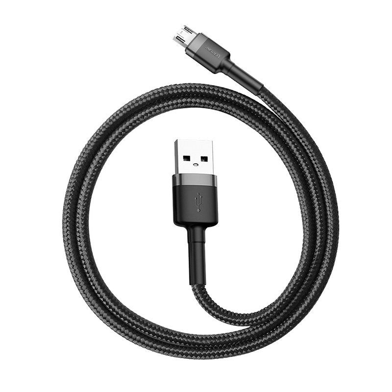 Baseus Cafule USB-A - microUSB -data- ja latauskaapeli, 18W, 0,5m, Harmaa CAMKLF-AG1