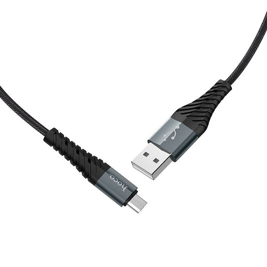 HOCO X38 Cool USB-A - microUSB data- ja latauskaapeli, 18W, 1m, musta, musta