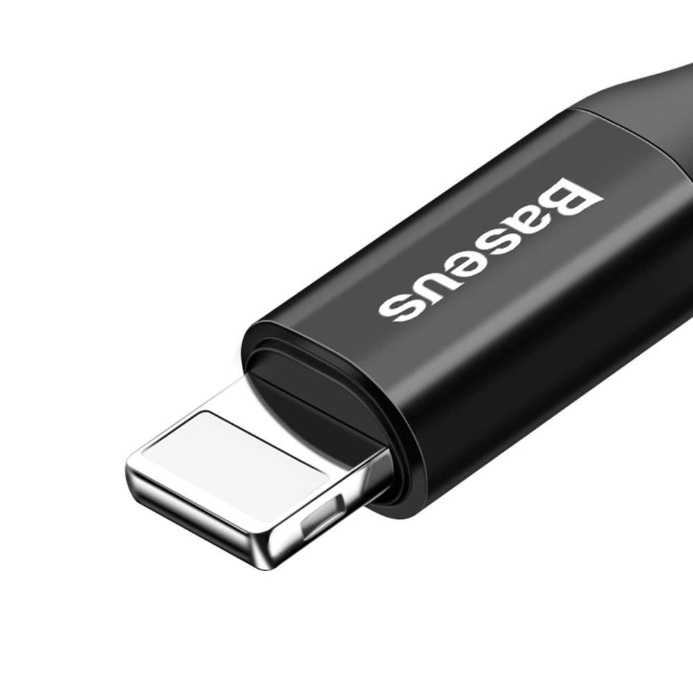 Tieto- ja latauskaapeli USB-A - Lightning Baseus kalansilmäjousi, 18W, 1m, musta CALSR-01 CALSR-01
