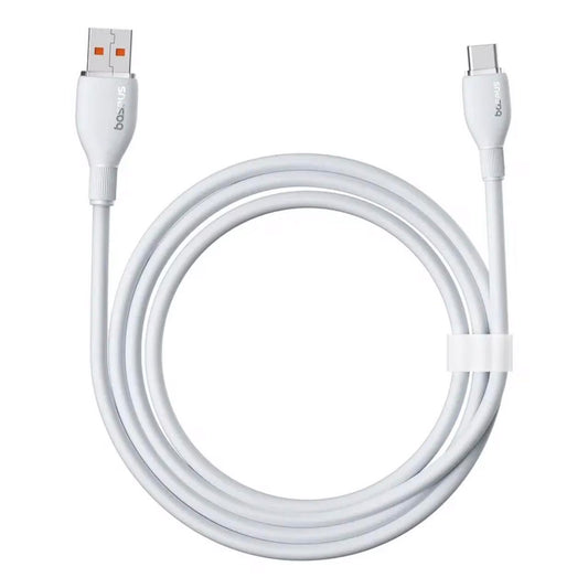 USB-A - USB-C -lataus- ja tiedonsiirtokaapeli Baseus Pudding, 100W, 2m, Valkoinen P10355703221-01