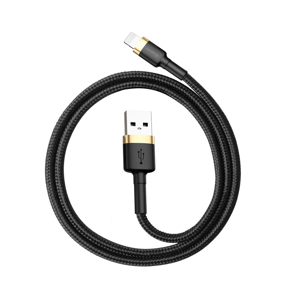 USB-A - Lightning Baseus Cafule -tietojen siirto- ja latauskaapeli, 18W, 1m, Kulta CALKLF-BV1