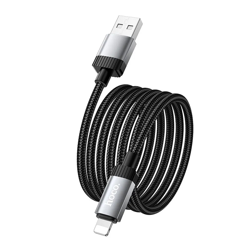 USB-A - Lightning HOCO X117 Data- ja Latauskaapeli, 18W, 1m, Musta