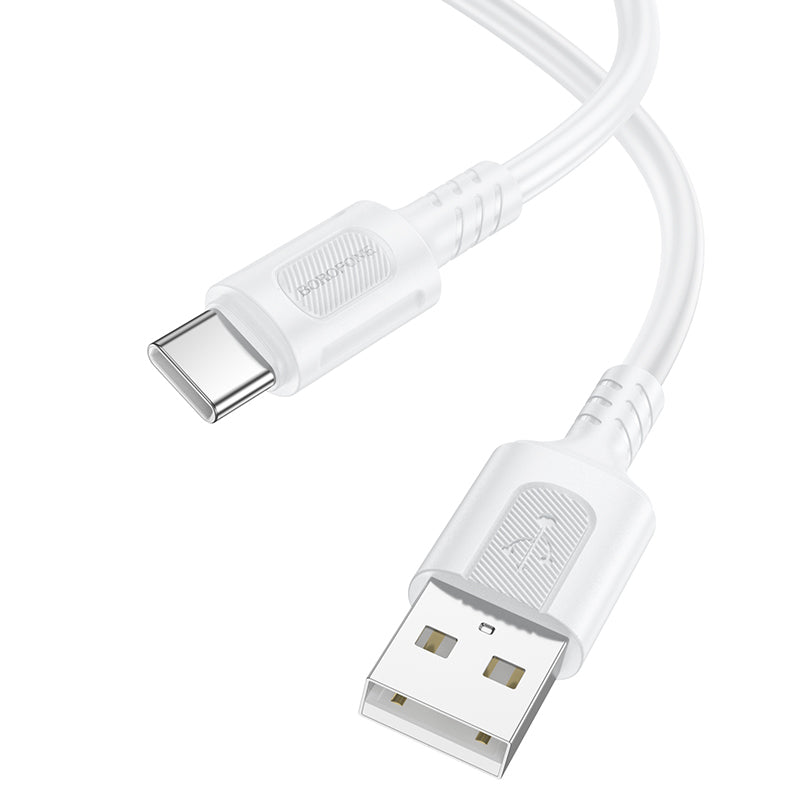 USB-A - USB-C Borofone BX111 Feliz data- ja latauskaapeli, 20W, 1m, Valkoinen