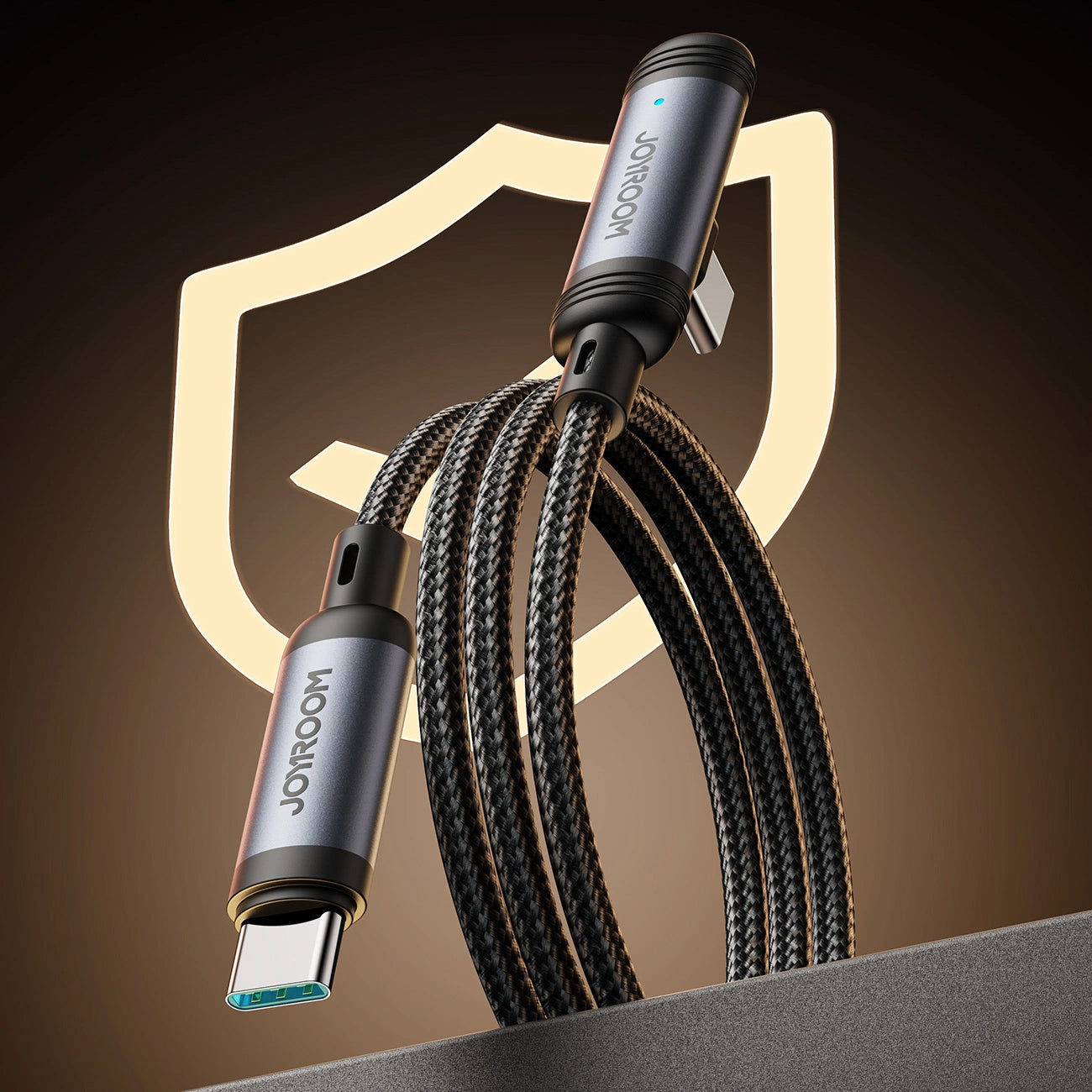 USB-C - USB-C -data- ja latauskaapeli Joyroom S-A56 EnjoyX Angled, 60W, 1.2m, Musta