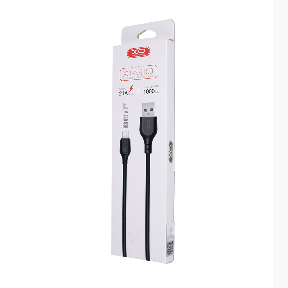 USB-A - microUSB-lataus- ja tiedonsiirtokaapeli XO Design NB103, 18W, 1m, Musta