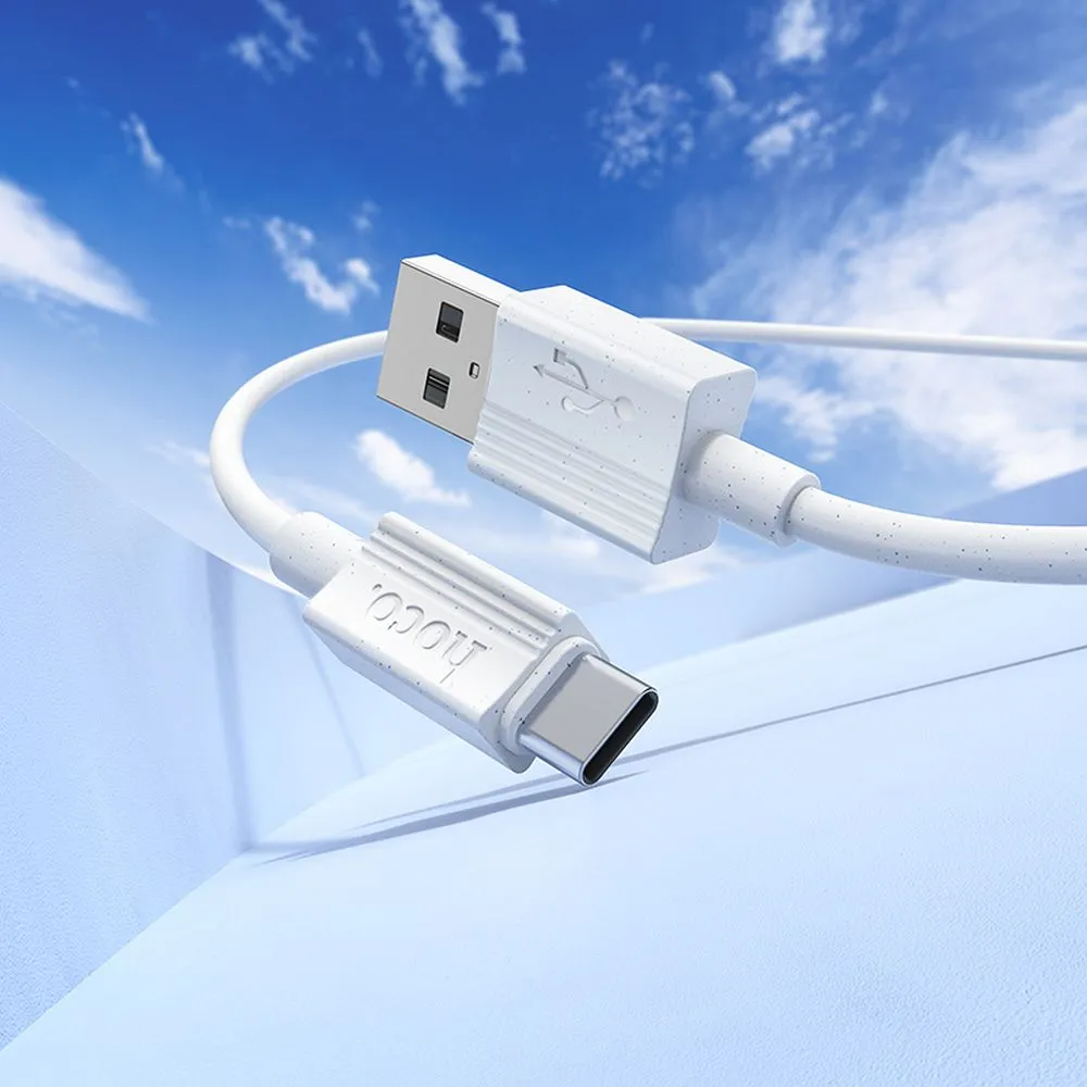 USB-A - USB-C HOCO X107 Data- ja latauskaapeli, 18W, 1m, Valkoinen