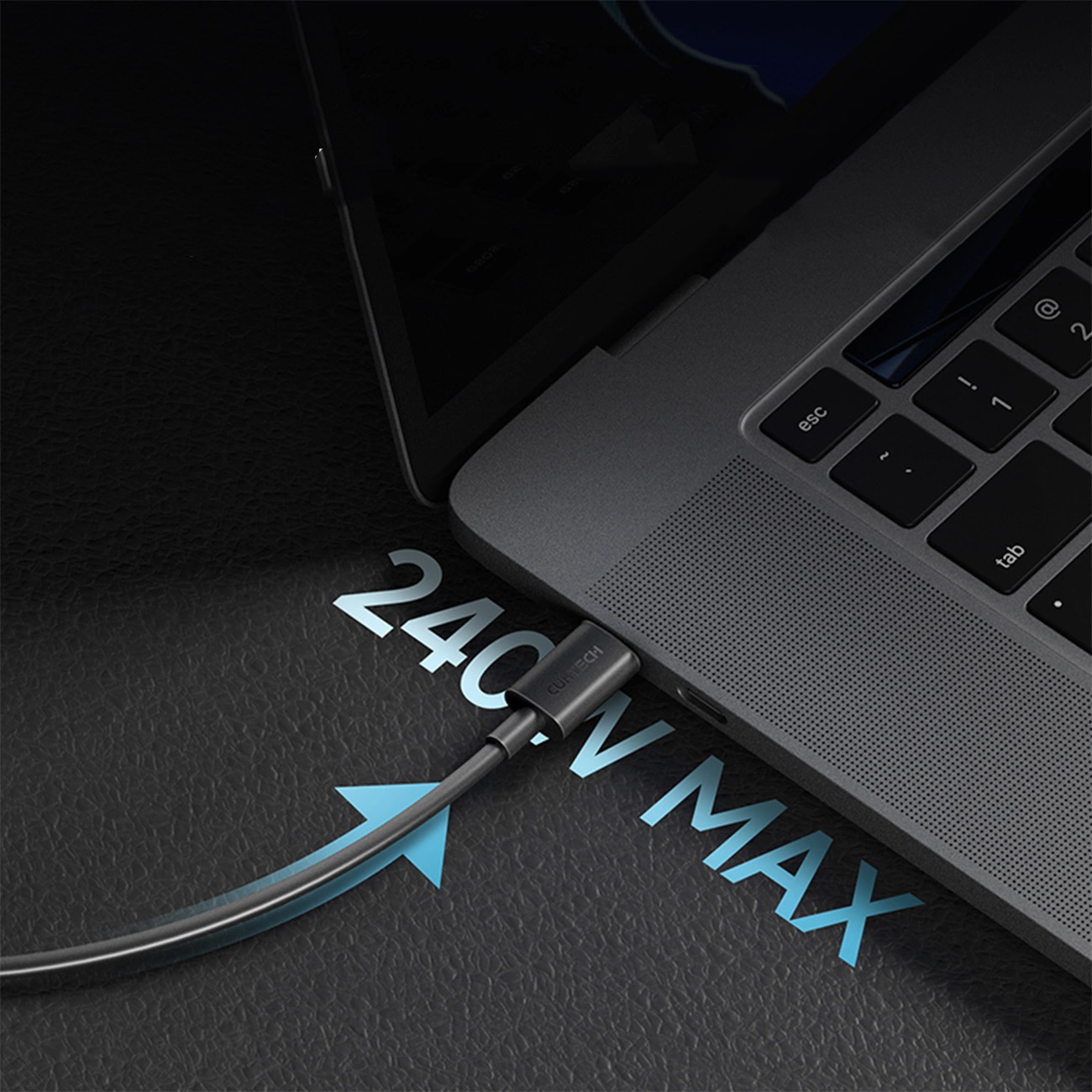 USB-C - USB-C Cuktech -data- ja latauskaapeli, 240W, 1.5m, Musta CKCTC615NCBK