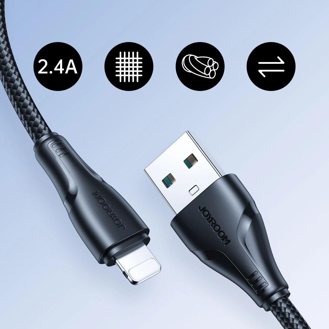 USB-A - Lightning Joyroom S-A11 -kaapeli, 18W, 1.2m, Musta