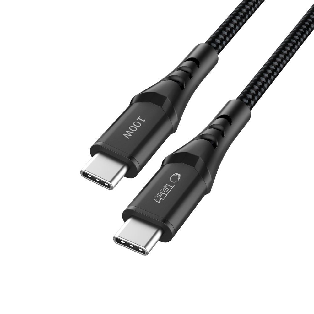 USB-C-tietojen ja latauksen kaapeli - USB-C Tech-Protect UB11T Ultraboost, 100W, 1m, Musta