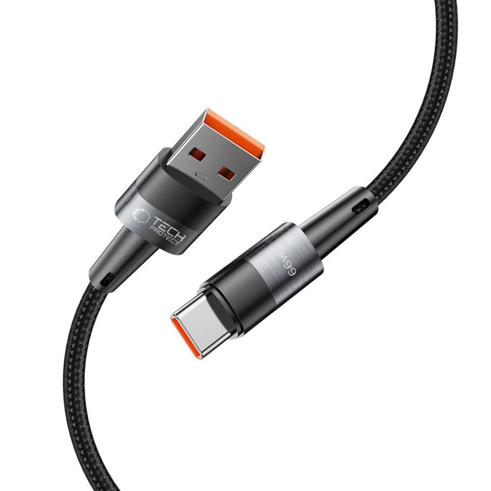 USB-A - USB-C Tech-Protect Ultraboost -tietojen ja latauskaapeli, 66W, 0,5 m, harmaa