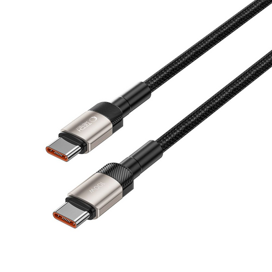 USB-C-tietojen ja latauksen kaapeli - USB-C Tech-Protect Ultraboost EVO, 100W, 1m, Hopea
