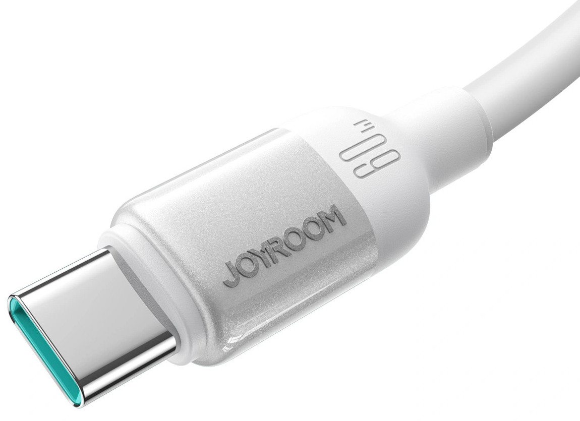 USB-C-tietojen- ja latauskaapeli - USB-C Joyroom S-A62 Lively, 60W, 1,2m, Valkoinen