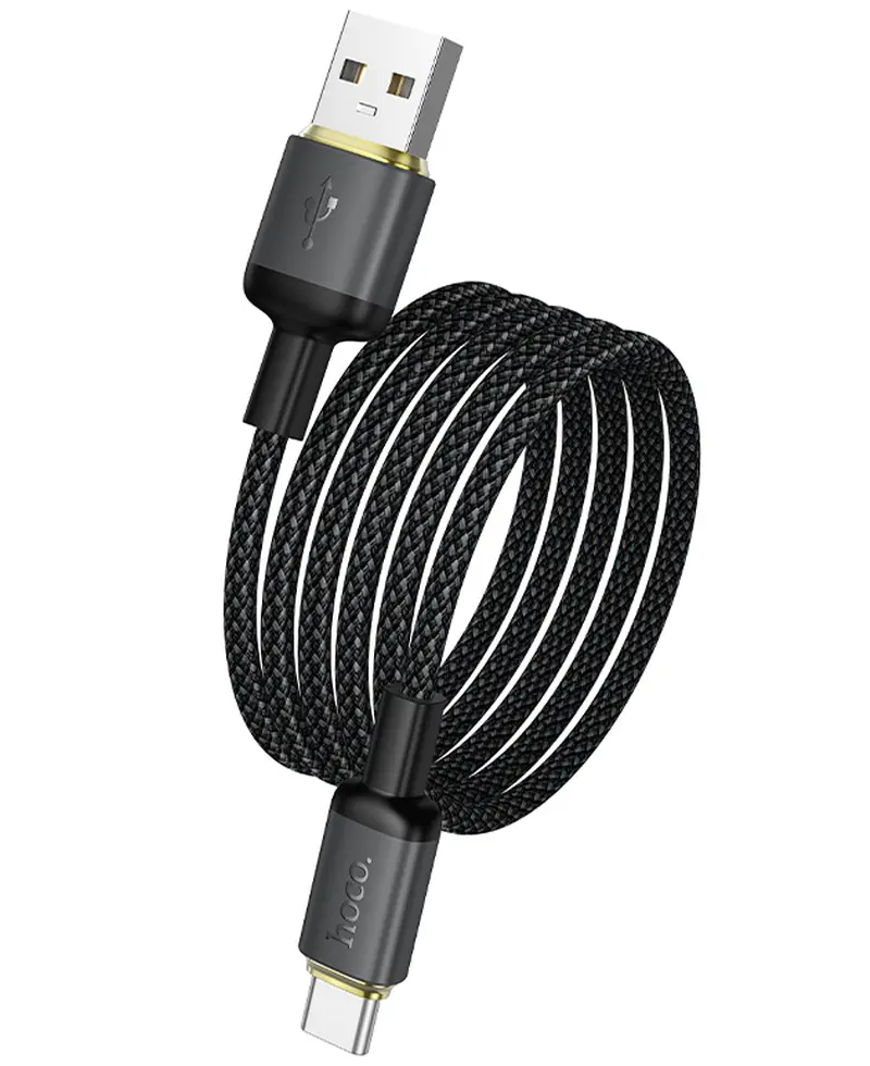 USB-A - USB-C Tietojen ja Latauksen Kaapeli HOCO X128 Benefit, 36W, 1m, Musta