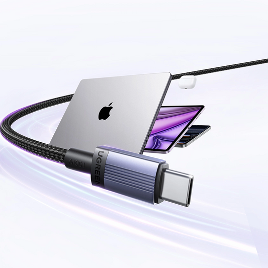 USB-C - USB-C UGREEN Tietojen ja Latauksen Kaapeli, 100W, 2m, Musta