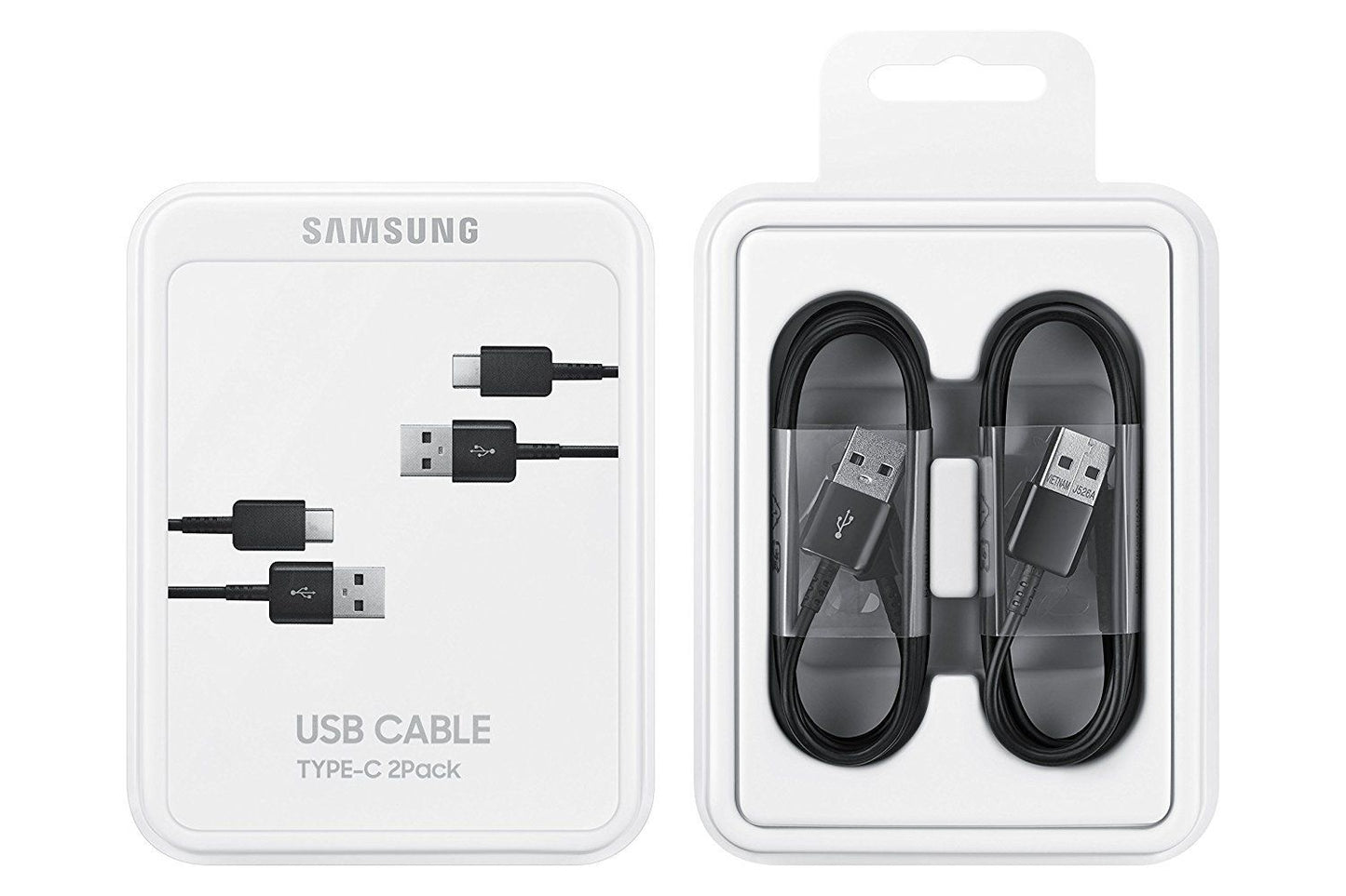 Samsung USB-A - USB-C -data- ja latauskaapeli 2-Pack, 25W, 1.5m, Musta EP-DG930MBEGWW