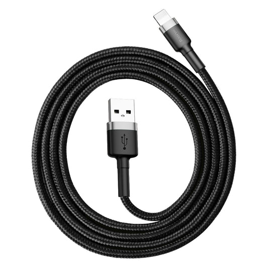 Tieto- ja latauskaapeli USB-A - Lightning Baseus Cafule, 18W, 1m, harmaa CALKLF-BG1