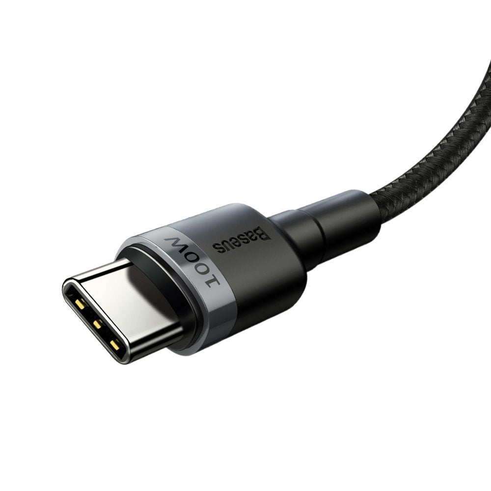 USB-C-tietojen ja latauksen kaapeli - USB-C Baseus Cafule, 100W, 2m, Harmaa CATKLF-ALG1