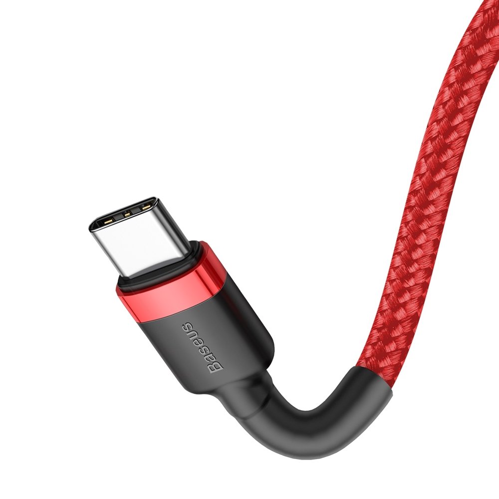 USB-C data- ja latauskaapeli - USB-C Baseus Cafule, 60W, 1m, punainen CATKLF-G09