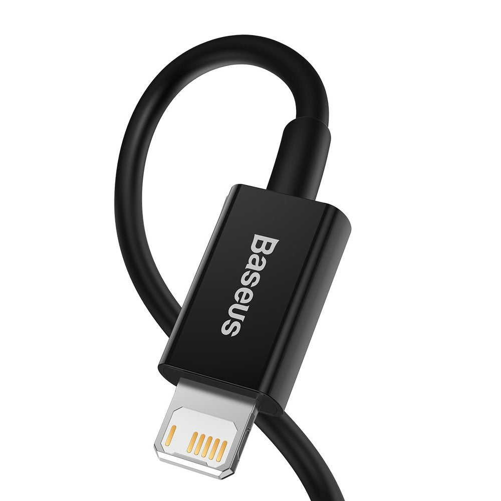 USB-A - Lightning Baseus Superior Series -tietojen siirto- ja latauskaapeli, 20W, 2m, musta CALYS-C01