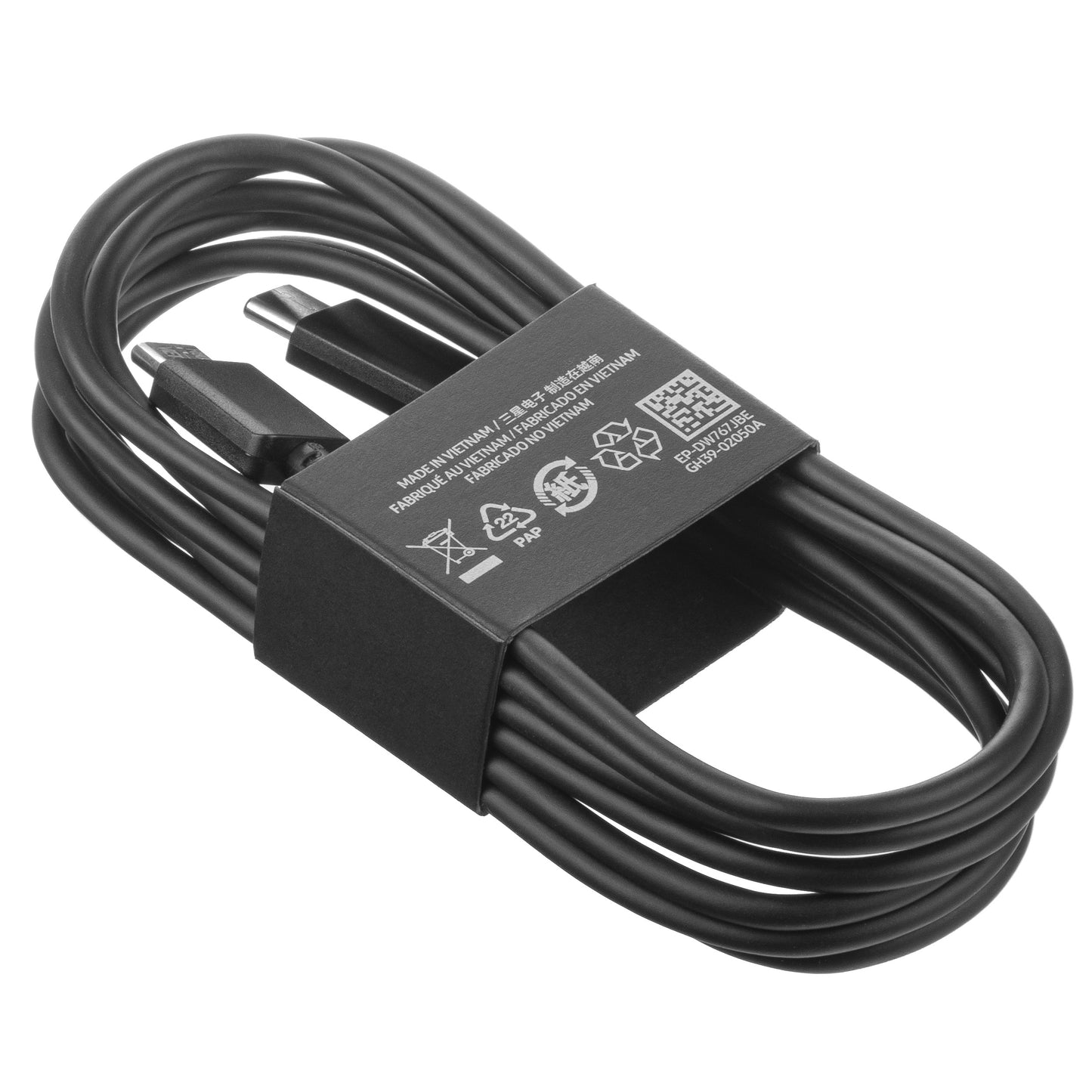 USB-C - USB-C Samsung EP-DW767JBE -data- ja latauskaapeli, 25W, 1.8m, Musta GP-TOU021RFCBW