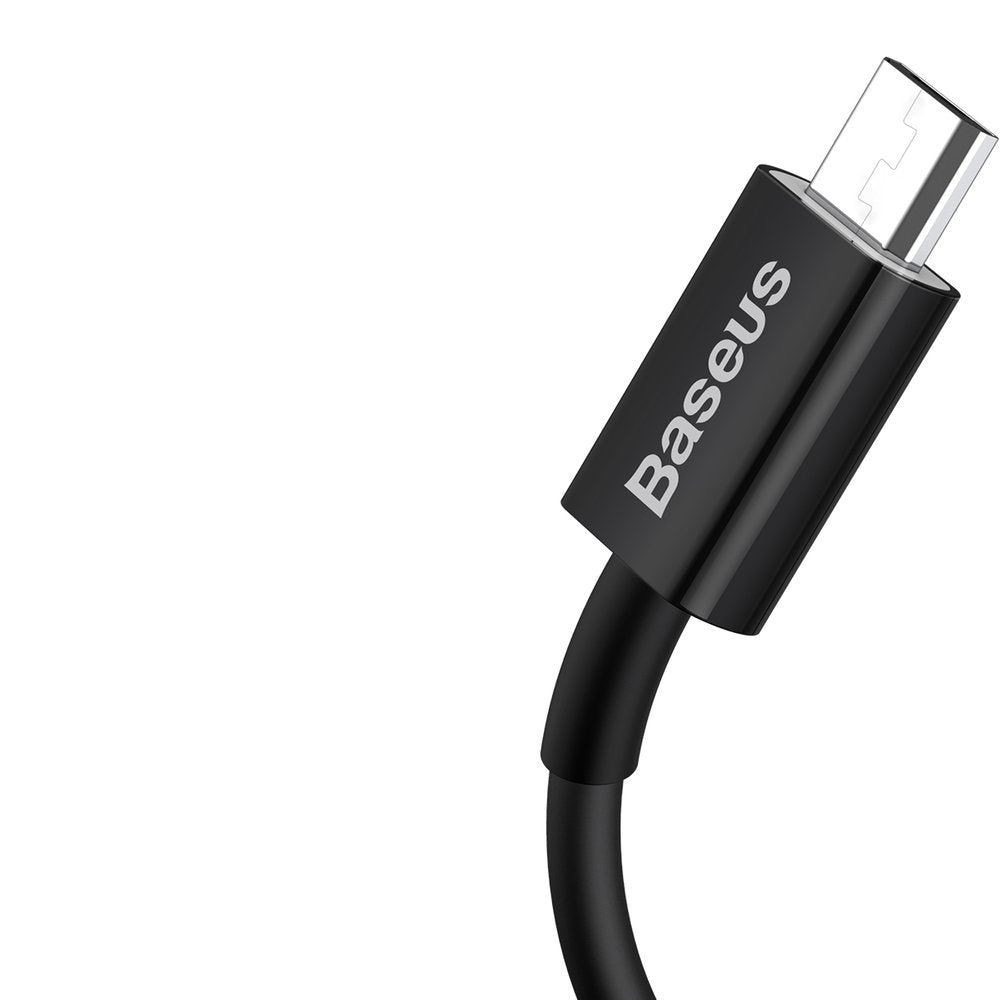 USB-A - microUSB Baseus Superior Series -tietojen siirto- ja latauskaapeli, 18W, 2m, musta CAMYS-A01
