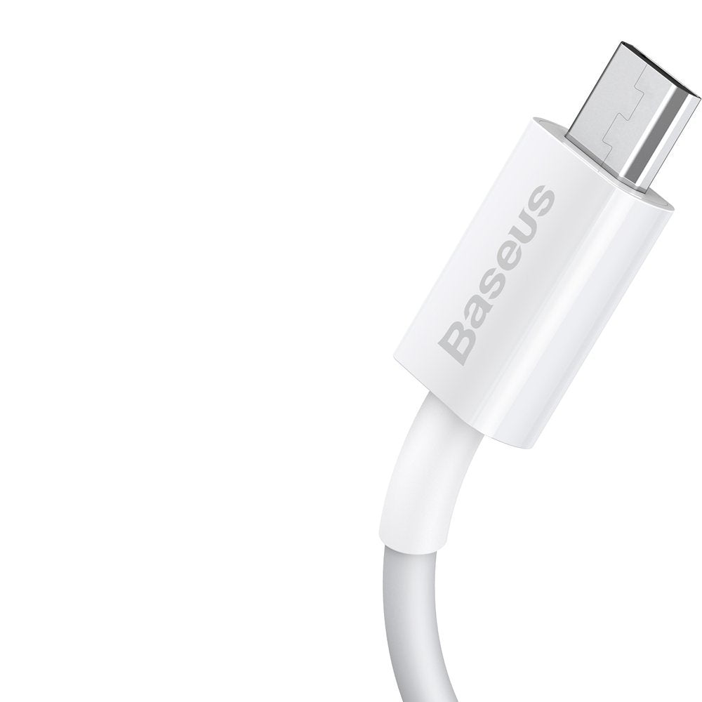 USB-A - microUSB Baseus Superior Series -tietojen siirto- ja latauskaapeli, 18W, 1m, valkoinen CAMYS-02