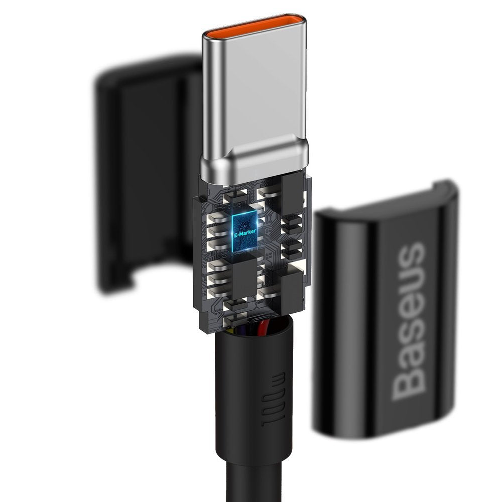 USB-C-tietojen ja latauskaapeli - USB-C Baseus Superior Series, 100W, 1m, Musta CATYS-B01