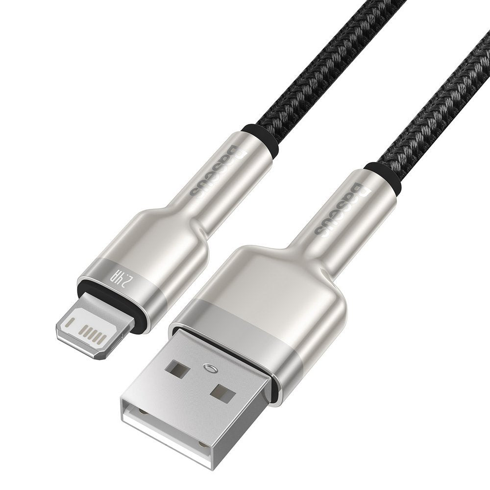 USB-A - Lightning Baseus Cafule Metal Series -data- ja latauskaapeli, 18W, 0,25m, Musta CALJK-01