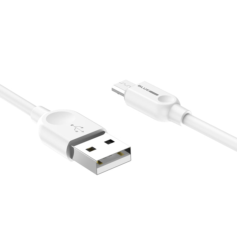 USB-A - microUSB data- ja latauskaapeli BLUE Power BM2BX14 LinkJet, 18W, 2m, Valkoinen