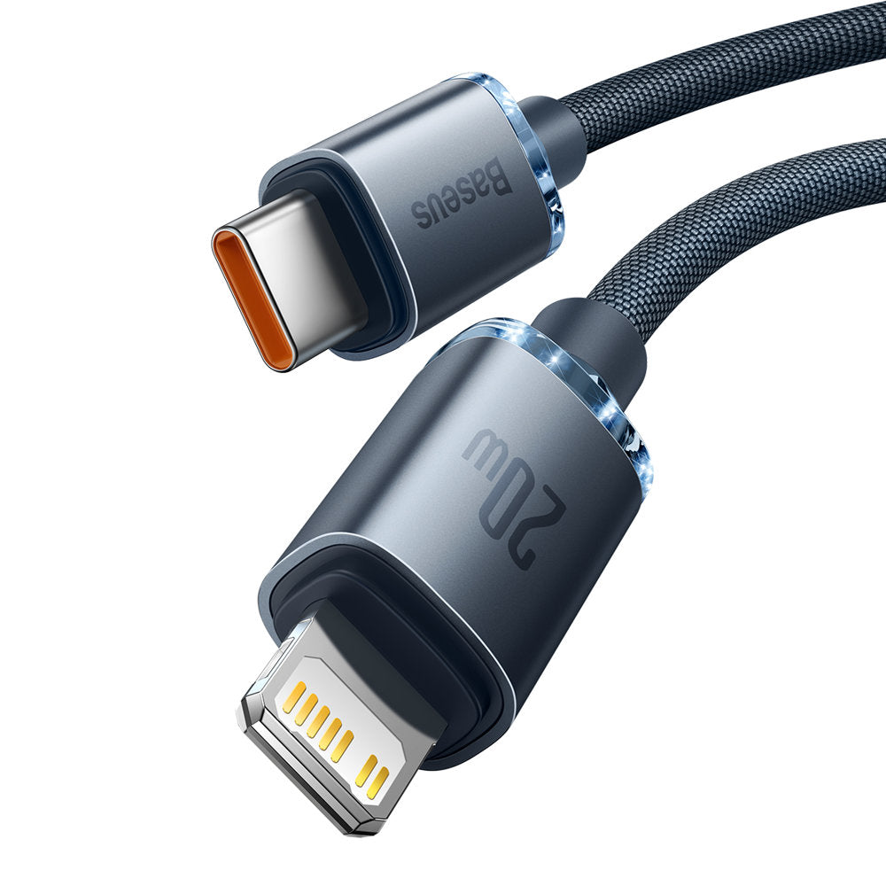 Baseus Crystal Shine -sarjan USB-C - Lightning data- ja latauskaapeli, 20W, 2m, musta CAJYY000301