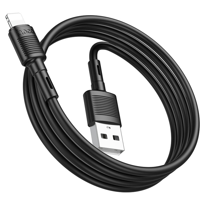 USB-A - Lightning HOCO X83 Victory -data- ja latauskaapeli, 18W, 1m, Musta