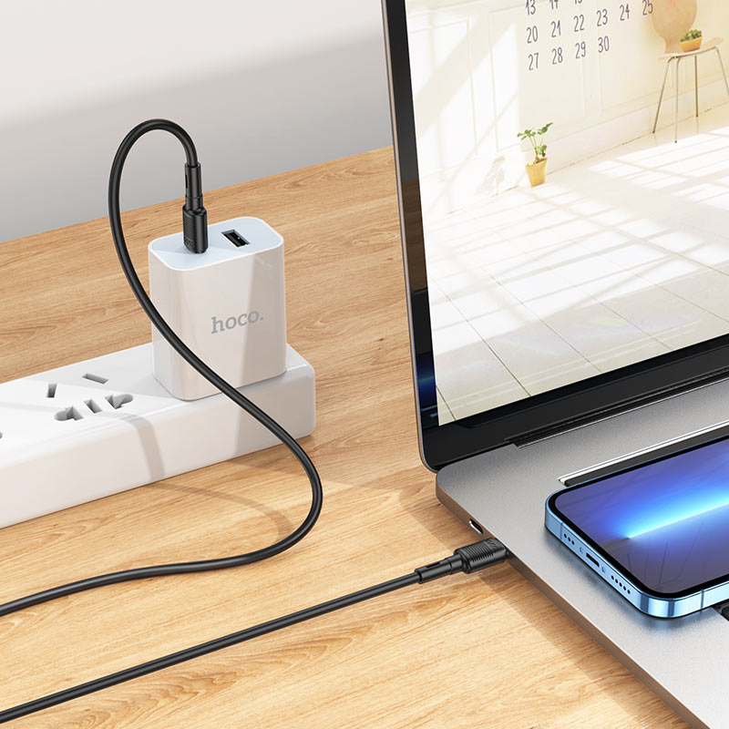 USB-C data- ja latauskaapeli - USB-C HOCO X83 Victory USB-C, 60W, 1m, musta