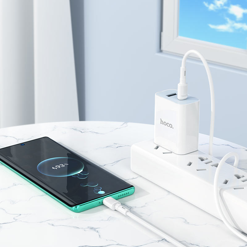 USB-C - USB-C HOCO X83 Victory -data- ja latauskaapeli, 60W, 1m, Valkoinen