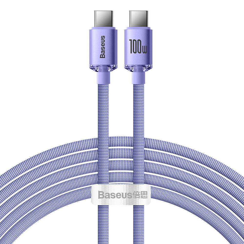 USB-C data- ja latauskaapeli - USB-C Baseus Crystal Shine Series, 100W, 2m, violetti CAJY000705