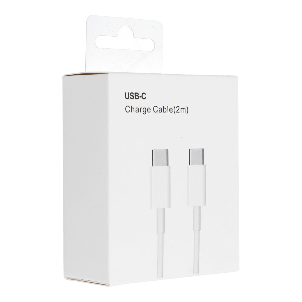 USB-C data- ja latauskaapeli - USB-C OEM USB-C HD26 Box, 30W, 2m, valkoinen