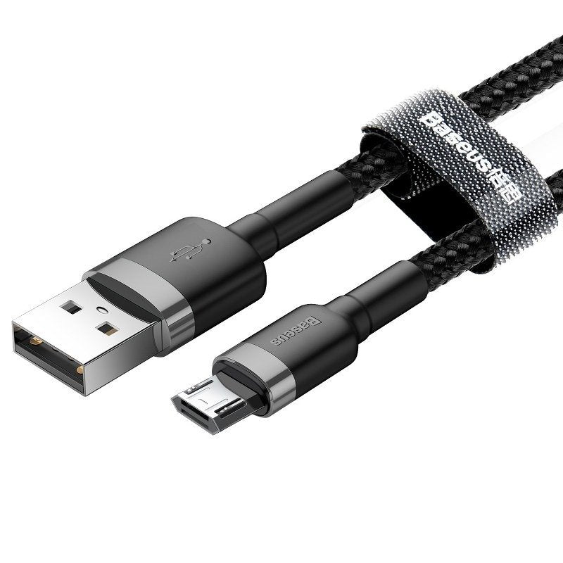 Baseus Cafule USB-A - microUSB -data- ja latauskaapeli, 18W, 0,5m, Harmaa CAMKLF-AG1