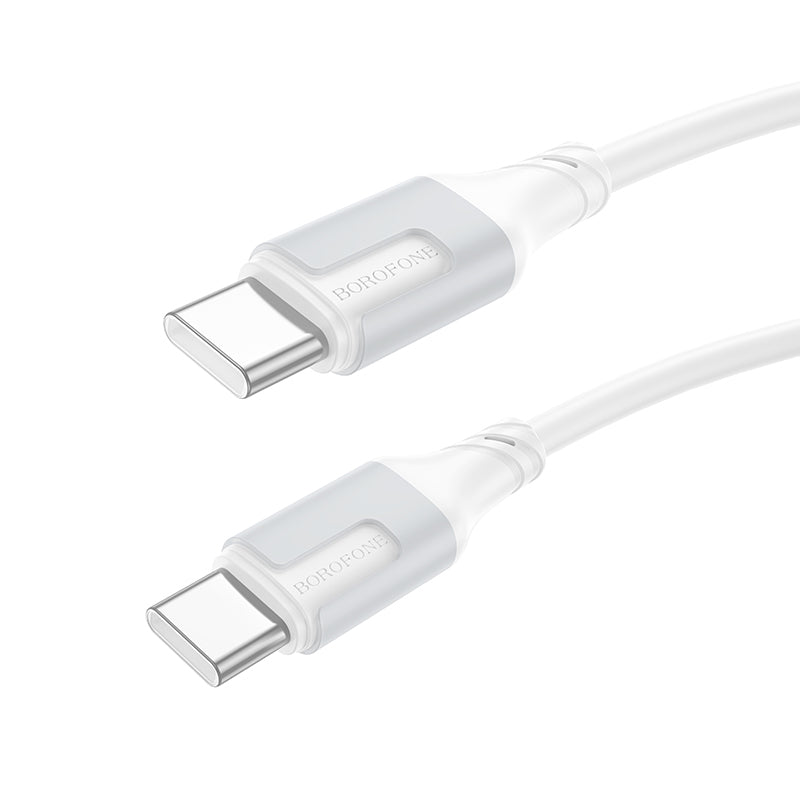 USB-C - USB-C -lataus- ja tiedonsiirtokaapeli Borofone BX101 Creator, 60W, 1m, Valkoinen